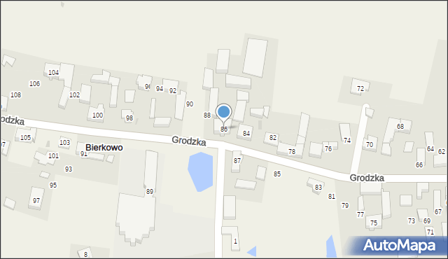 Bierkowo, Grodzka, 86, mapa Bierkowo