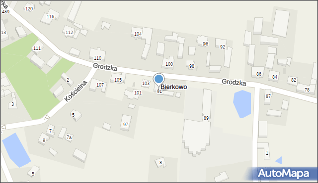 Bierkowo, Grodzka, 91, mapa Bierkowo