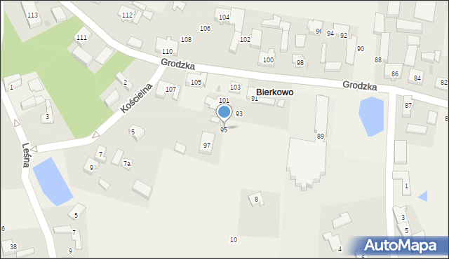 Bierkowo, Grodzka, 95, mapa Bierkowo