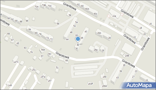 Bieruń, Granitowa, 32, mapa Bieruń