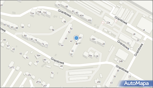 Bieruń, Granitowa, 36, mapa Bieruń
