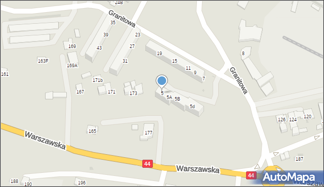 Bieruń, Granitowa, 5, mapa Bieruń