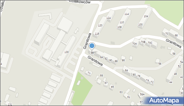Bieruń, Granitowa, 98, mapa Bieruń