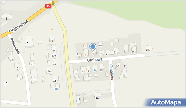 Bierzglinek, Grabowa, 5, mapa Bierzglinek
