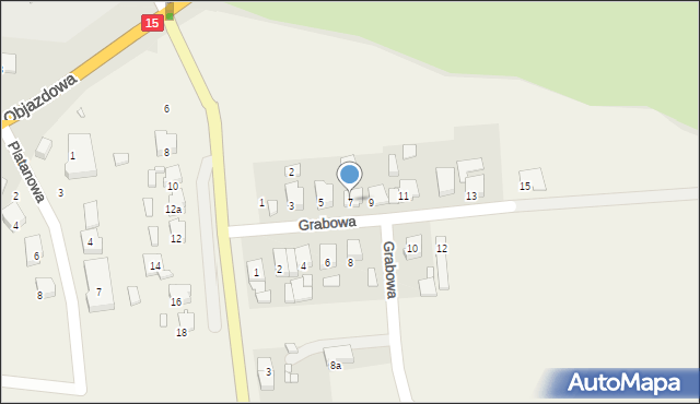 Bierzglinek, Grabowa, 7, mapa Bierzglinek