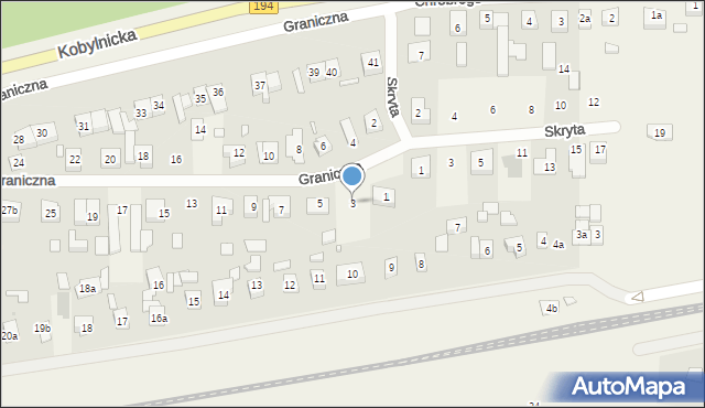 Biskupice, Graniczna, 3, mapa Biskupice