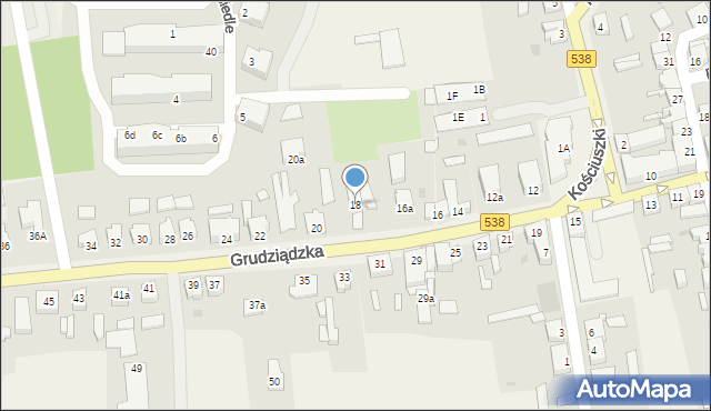 Biskupiec, Grudziądzka, 18, mapa Biskupiec