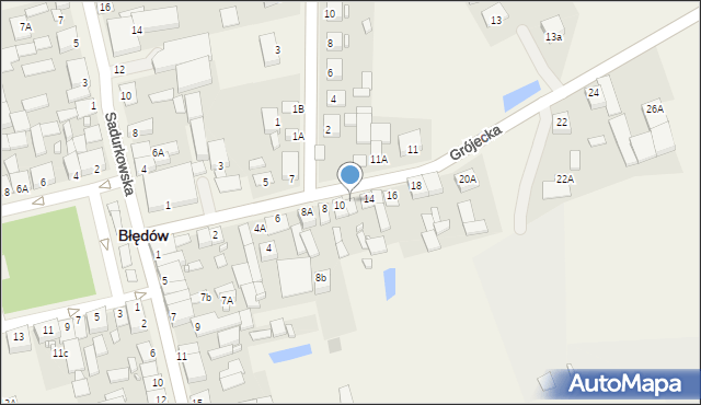 Błędów, Grójecka, 12, mapa Błędów