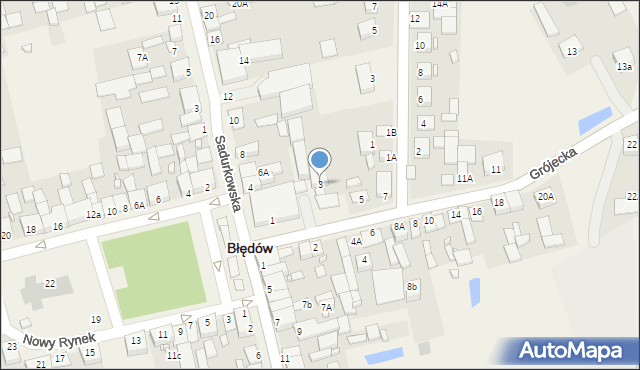 Błędów, Grójecka, 3, mapa Błędów