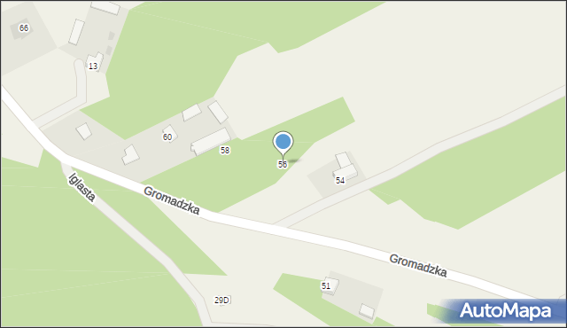 Błędówko, Gromadzka, 56, mapa Błędówko