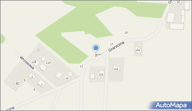 Błonie, Graniczna, 15, mapa Błonie
