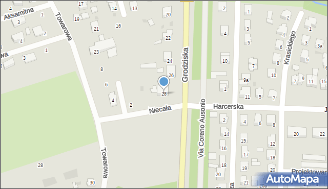 Błonie, Grodziska, 28, mapa Błonie