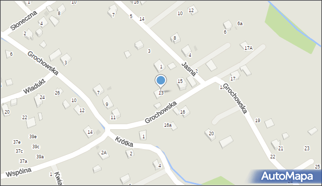 Bobowa, Grochowska, 13, mapa Bobowa