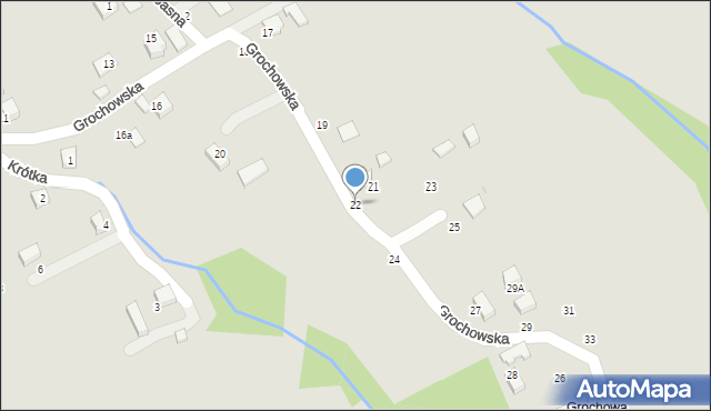 Bobowa, Grochowska, 22, mapa Bobowa