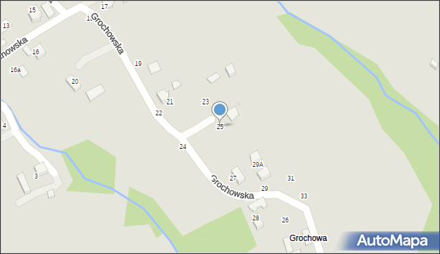 Bobowa, Grochowska, 25, mapa Bobowa