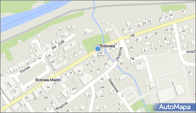 Bobowa, Grunwaldzka, 16, mapa Bobowa