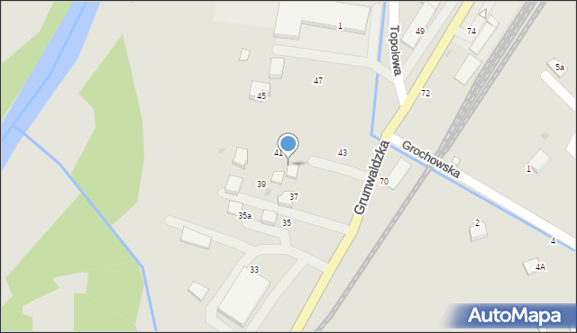 Bobowa, Grunwaldzka, 41a, mapa Bobowa