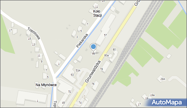 Bobowa, Grunwaldzka, 55, mapa Bobowa