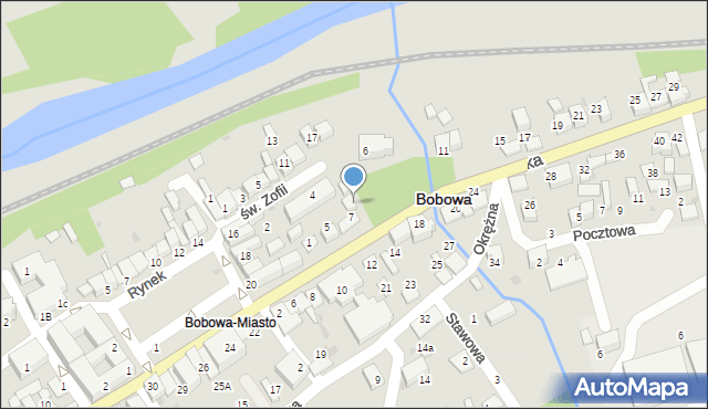 Bobowa, Grunwaldzka, 9, mapa Bobowa