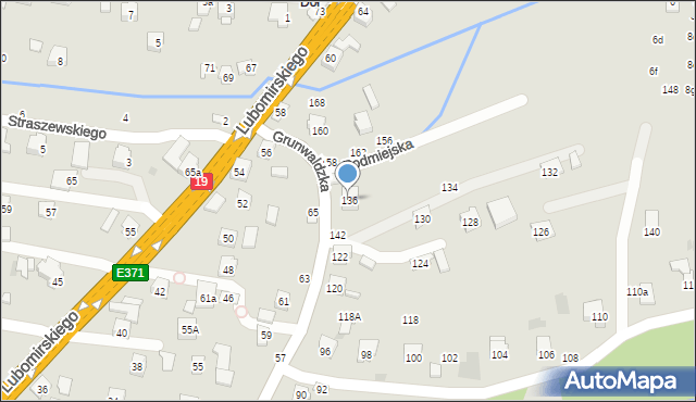 Boguchwała, Grunwaldzka, 136, mapa Boguchwała