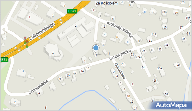 Boguchwała, Grunwaldzka, 3, mapa Boguchwała