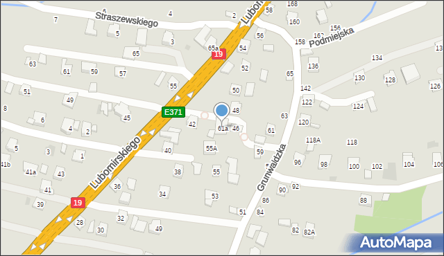 Boguchwała, Grunwaldzka, 61a, mapa Boguchwała