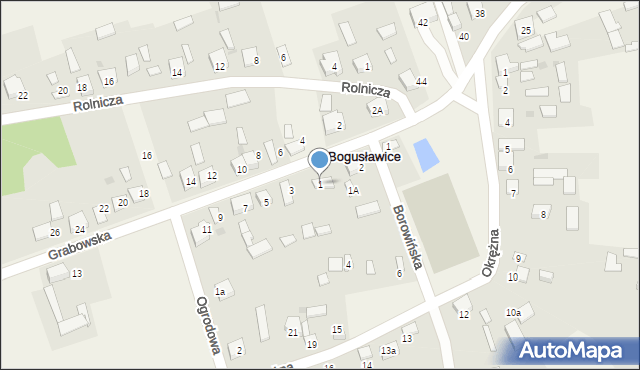 Bogusławice, Grabowska, 1, mapa Bogusławice