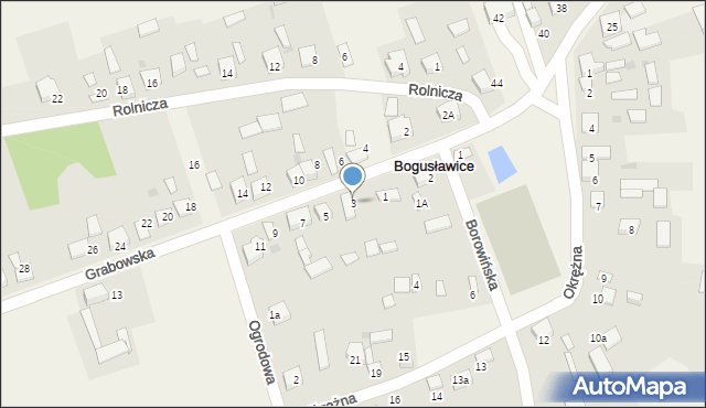 Bogusławice, Grabowska, 3, mapa Bogusławice