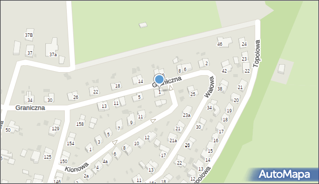Bolesławiec, Graniczna, 1, mapa Bolesławca