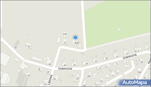 Bolesławiec, Graniczna, 37a, mapa Bolesławca