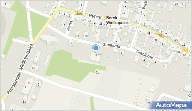 Borek Wielkopolski, Graniczna, 8, mapa Borek Wielkopolski