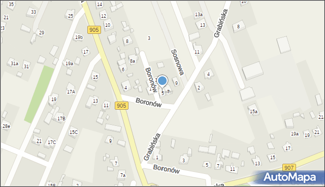 Boronów, Grabińska, 5, mapa Boronów