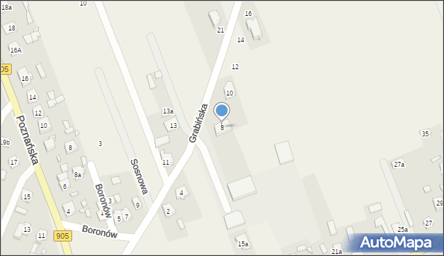 Boronów, Grabińska, 8, mapa Boronów