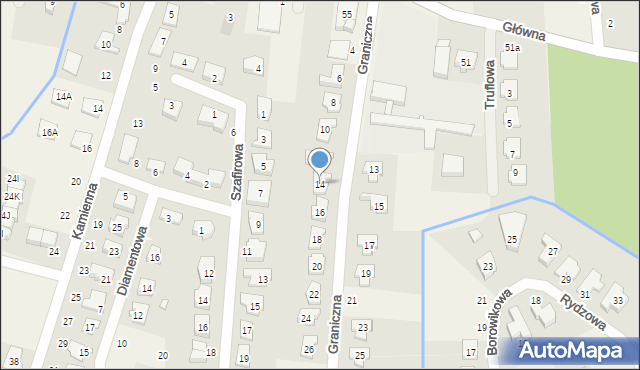 Borówiec, Graniczna, 14, mapa Borówiec