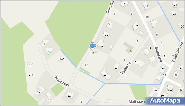 Borówiec, Gruszkowa, 15, mapa Borówiec