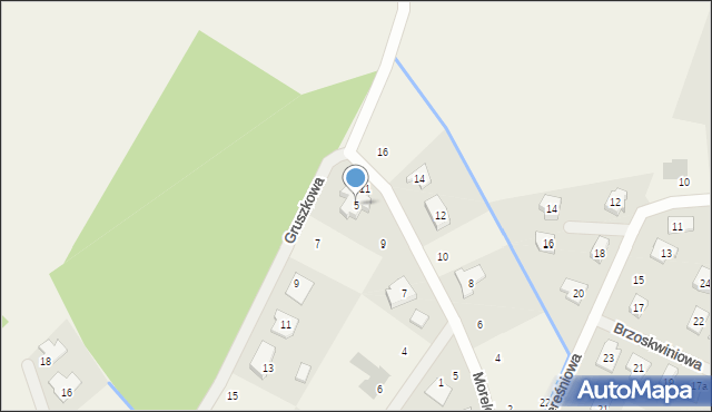 Borówiec, Gruszkowa, 5, mapa Borówiec