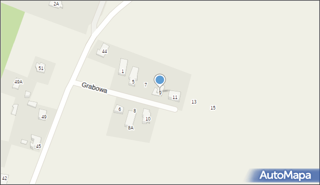 Boża Wola, Grabowa, 9, mapa Boża Wola