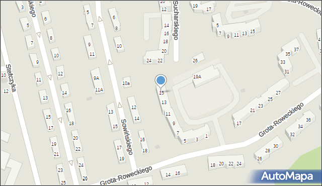 Braniewo, Grota-Roweckiego Stefana, gen., 15, mapa Braniewo