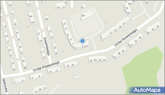 Braniewo, Grota-Roweckiego Stefana, gen., 3, mapa Braniewo