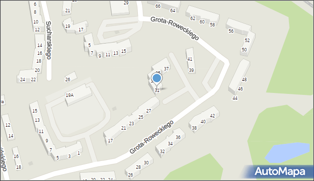 Braniewo, Grota-Roweckiego Stefana, gen., 31, mapa Braniewo