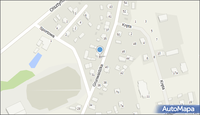 Bratian, Grunwaldzka, 33, mapa Bratian