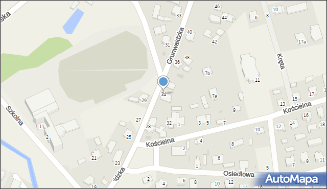 Bratian, Grunwaldzka, 34, mapa Bratian