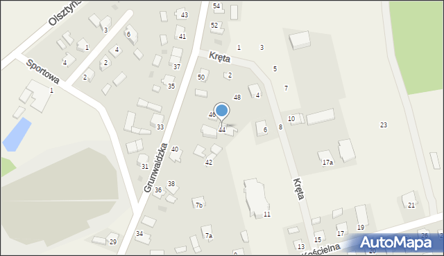 Bratian, Grunwaldzka, 44a, mapa Bratian