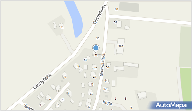 Bratian, Grunwaldzka, 53, mapa Bratian