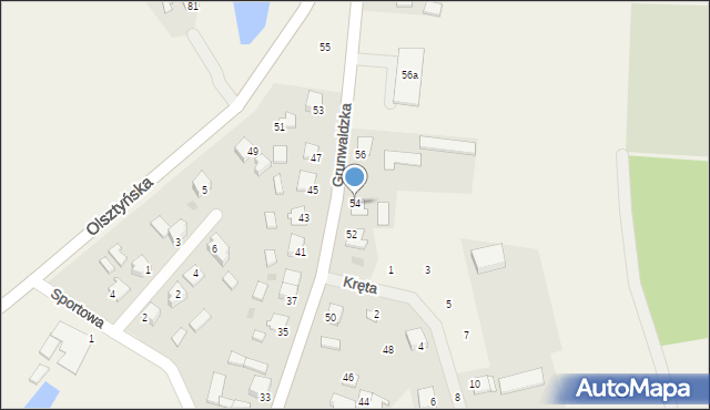 Bratian, Grunwaldzka, 54, mapa Bratian