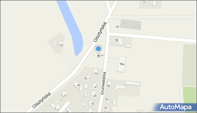 Bratian, Grunwaldzka, 55, mapa Bratian