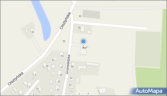 Bratian, Grunwaldzka, 56a, mapa Bratian