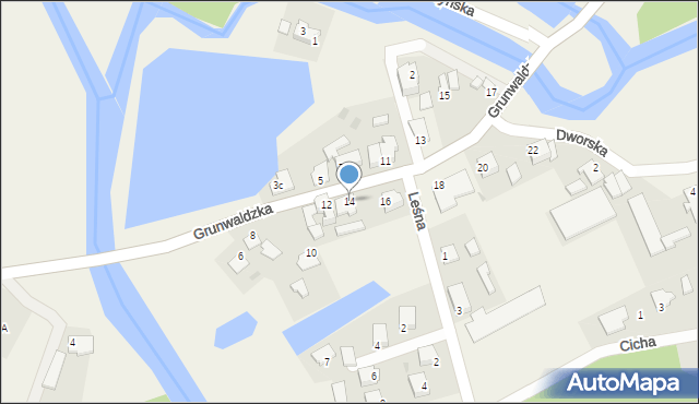 Bratian, Grunwaldzka, 14, mapa Bratian