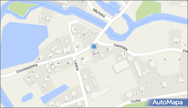 Bratian, Grunwaldzka, 20, mapa Bratian