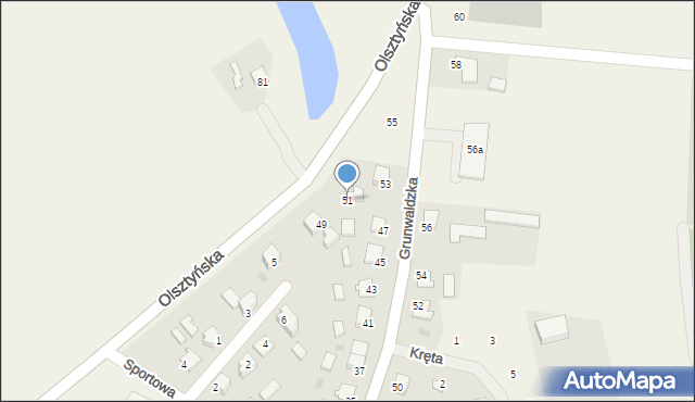 Bratian, Grunwaldzka, 51, mapa Bratian